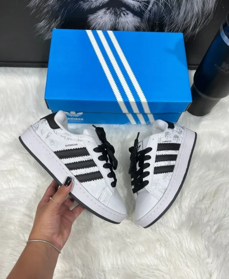 Zapatillas Adidas Superstar blancas con negro para hombre y mujer – Total Look BZ