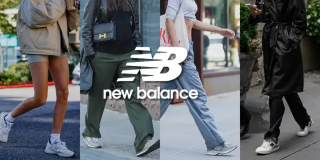 Zapatillas New Balance en look urbano casual caminando por la ciudad
